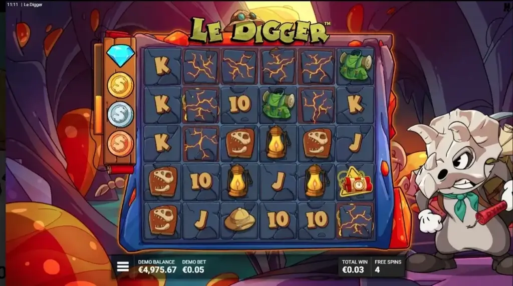 Le Digger video slot - la funzione Hidden Epic-Bonus Gold Digger