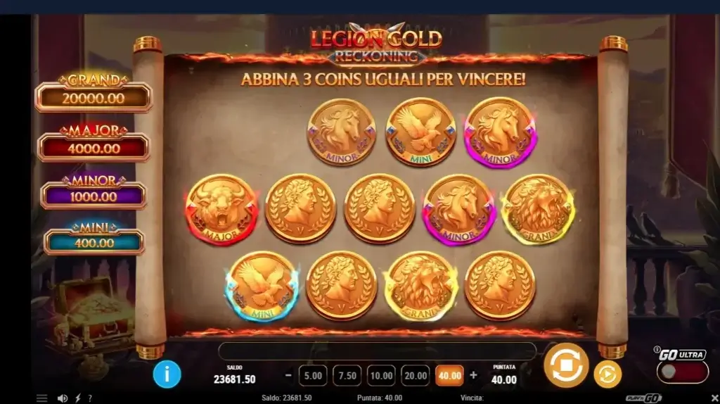 La funzione Coin Chest nella slot online Legion Gold Reckoning