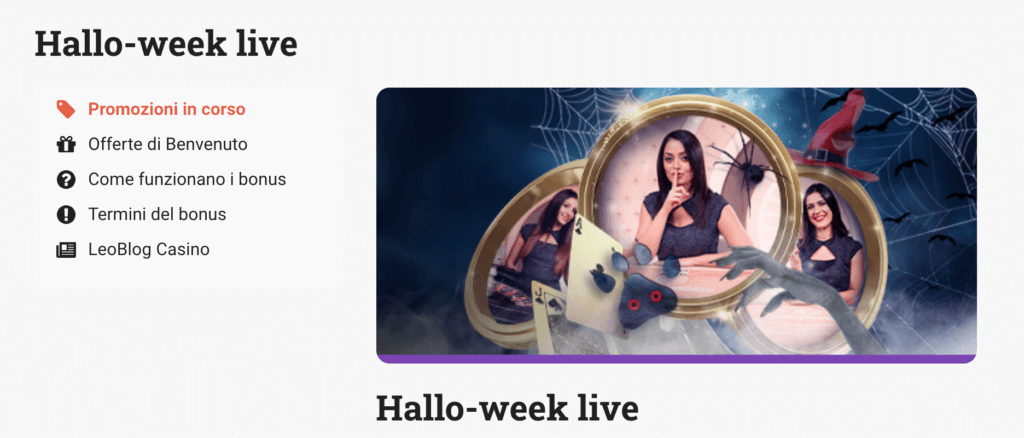 Bonus Halloween 2021 - Hallo-week live di LeoVegas