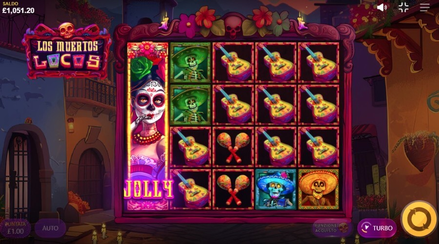 Sessione di gioco della slot Los Muertos Locos