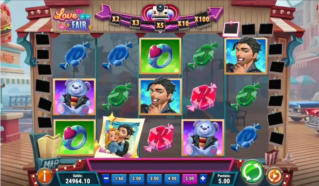 Sessione di gioco alla slot Love is in the Fair