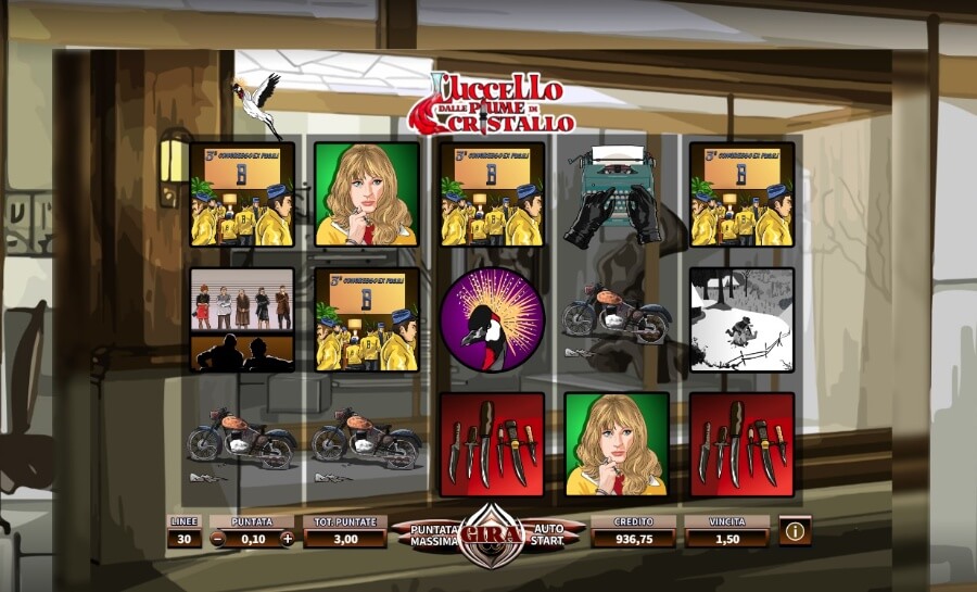 Schermata gioco della slot L'uccello Dalle Piume di Cristallo