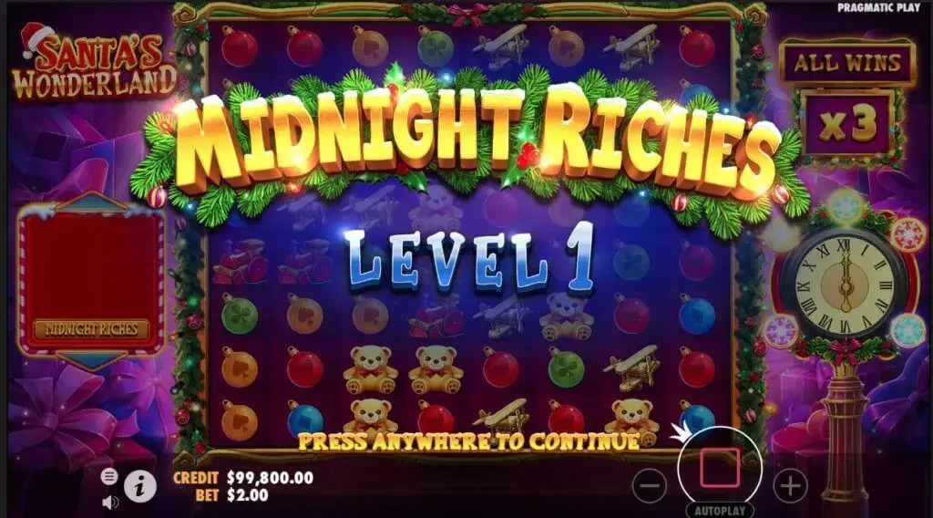 Funzione speciale di Santa's Wonderland slot