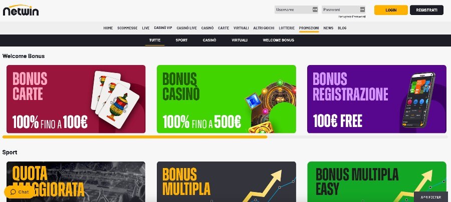 Netwin casino homepage
