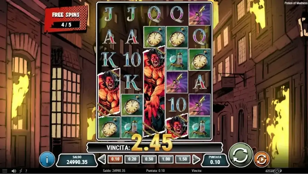 Funzione speciale (giri gratis) della slot Potion of Madness