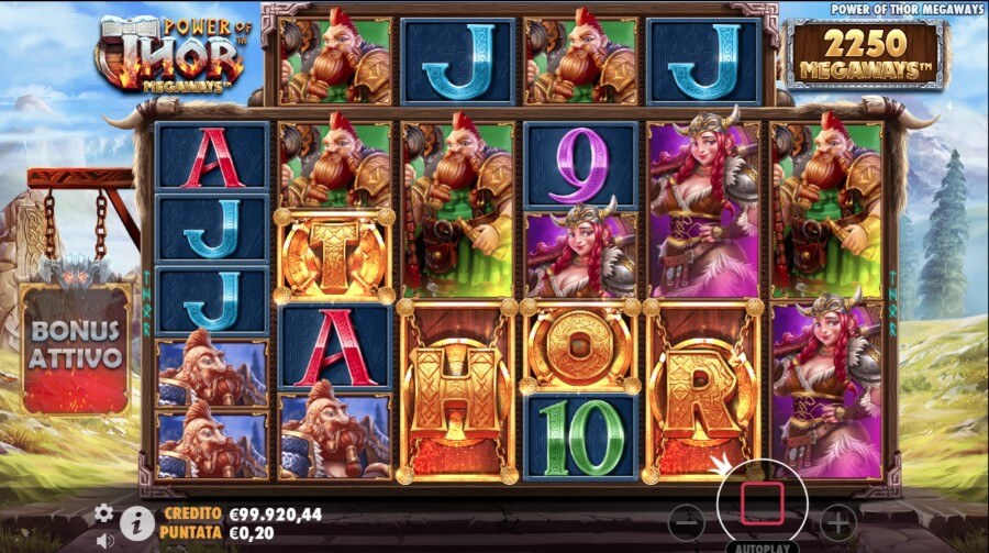 Power of Thor Megaways slot: giocata di base