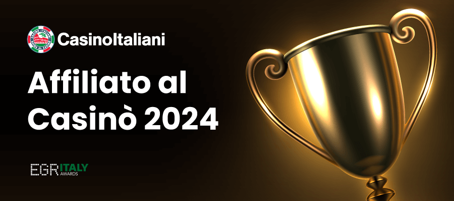 CasinòItaliani.it vince il premio “Affiliato al Casinò 2024” agli EGR Italy Awards