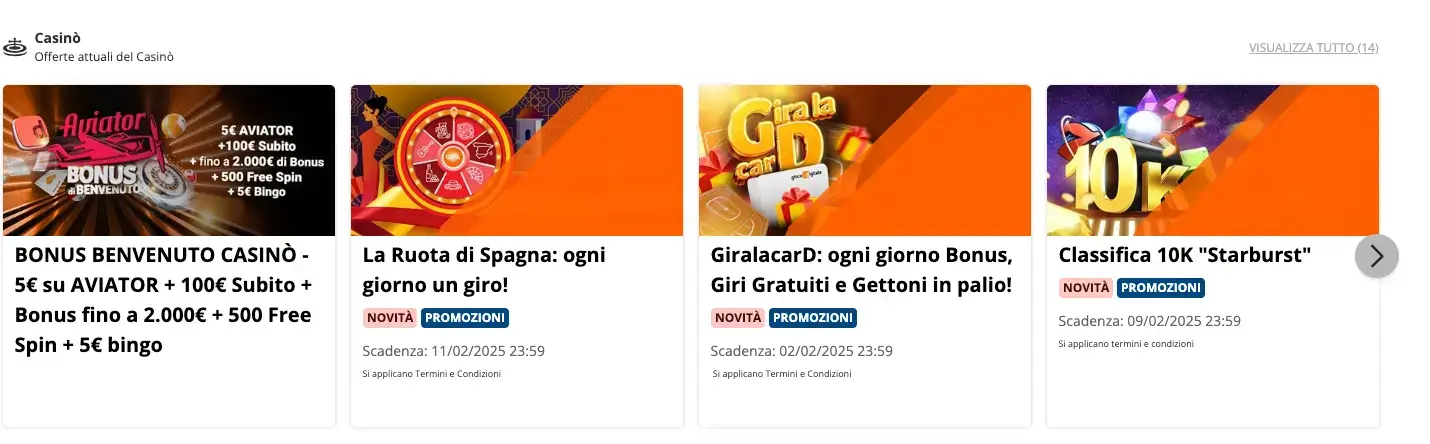 Lista delle promozioni casinò di Gioco Digitale