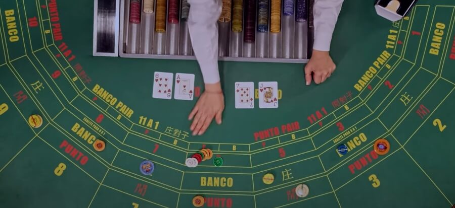 Mano di gioco a Punto e Banco online