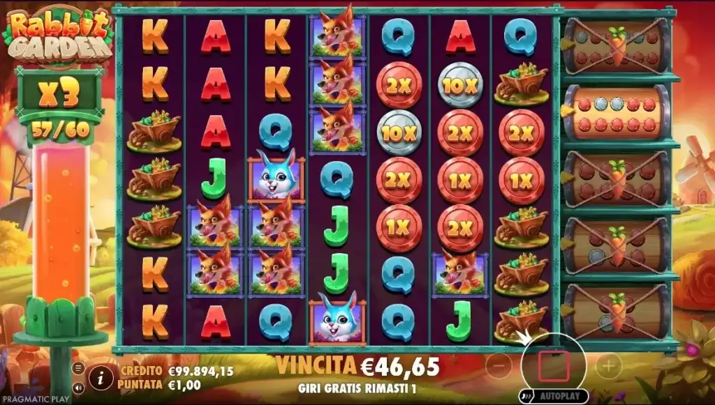 Giri gratuiti in azione sulla slot digitale Rabbit Garden