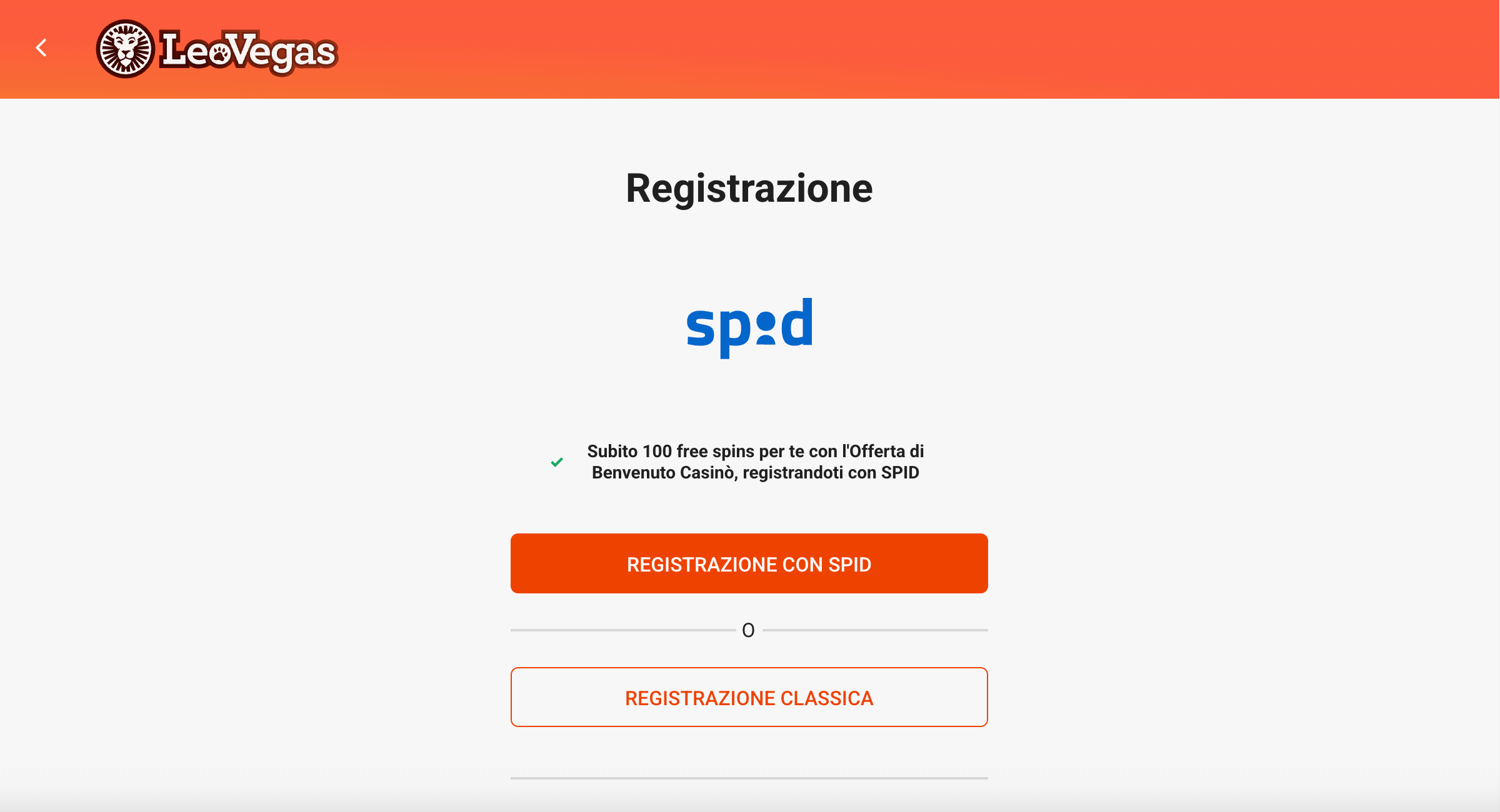 Bonus SPID LeoVegas