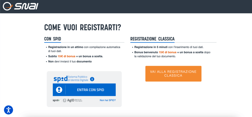 Registrazione con SPID vs registrazione classica