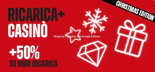 Banner promozionale di Ricarica+ Casinò di Netwin