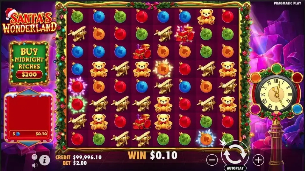 Giocata sui rulli della slot Santa's Wonderland