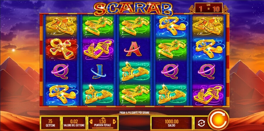 Schermata di gioco di Scarab