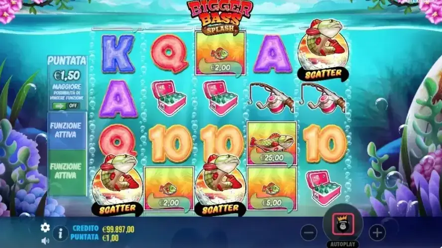 Bigger Bass Splash: schermata di gioco