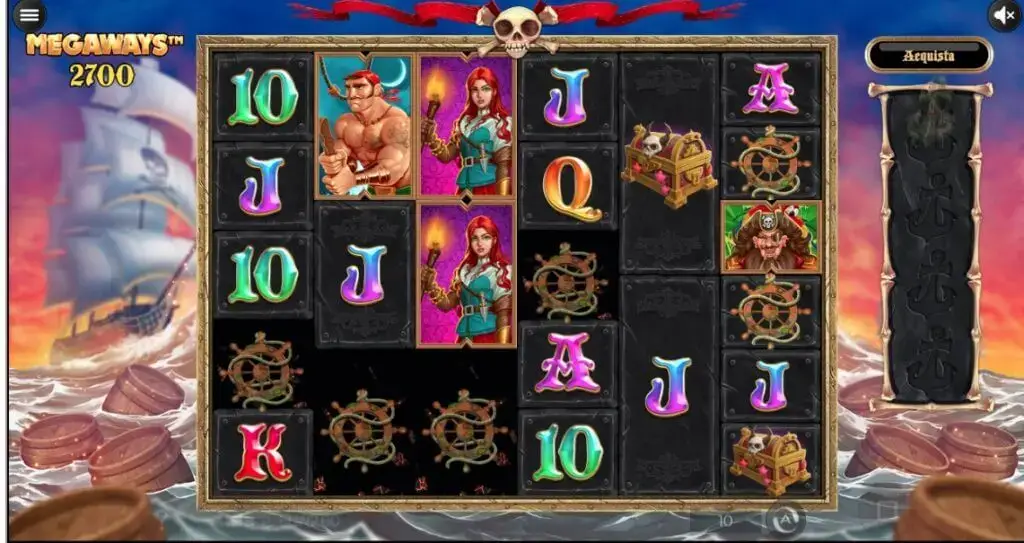 Giocata sui rulli della slot Pirate Kingdom Megaways