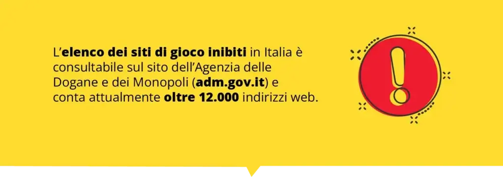 Elenco dei siti di gioco inibiti ADM