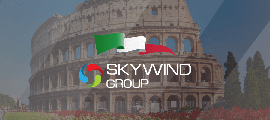 Logo Skywind, Colosseo e bandiera italiana