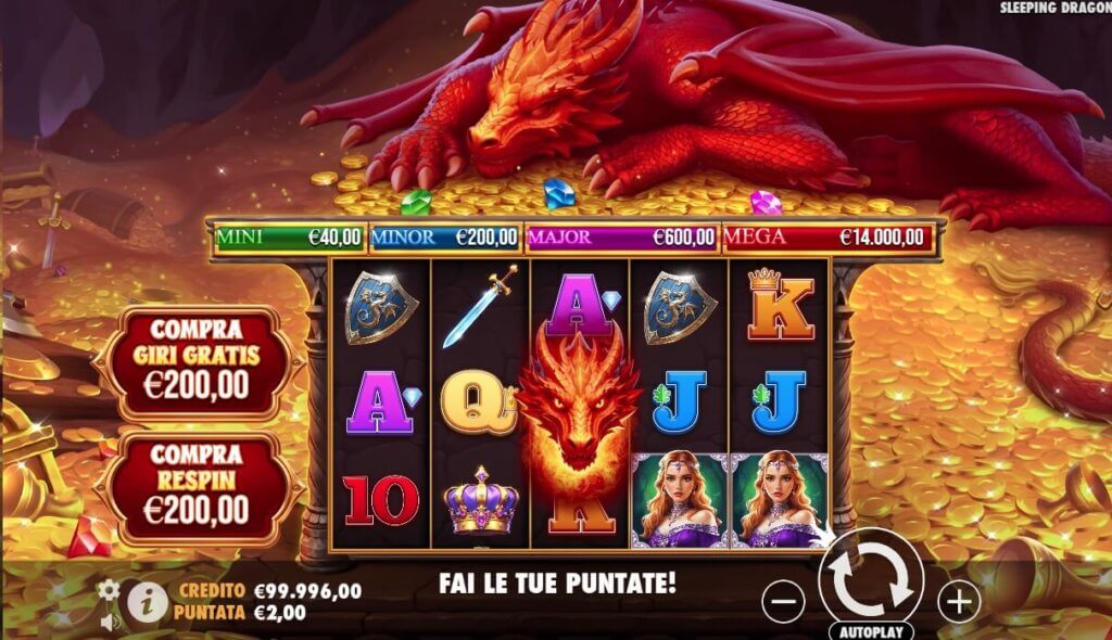 La slot digitale Sleeping Dragon