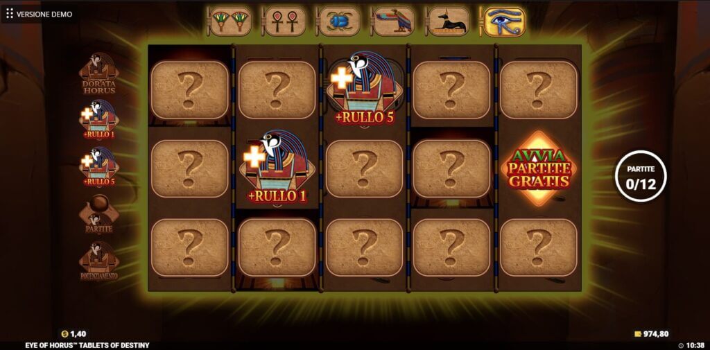 Eye of Horus Tablets of Destiny slot online - funzione Scegli la tavoletta