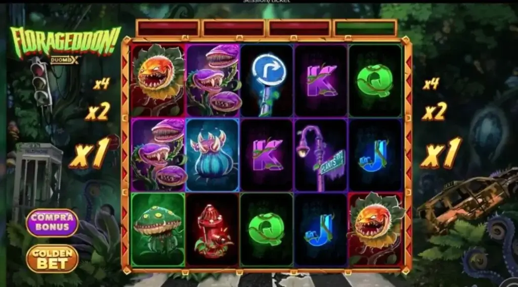 Slot Florageddon: schermata di gioco base