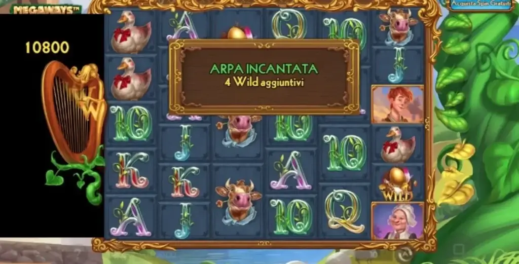 Arpa incantata, la funzione speciale di Megaways Jack slot machine