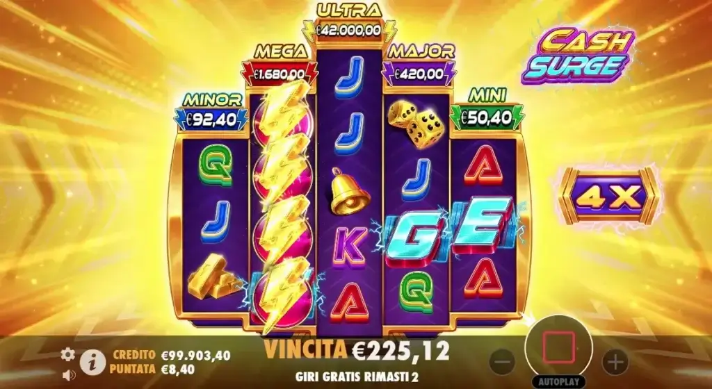 La funzione dei giri gratuiti nella slot online Cash Surge