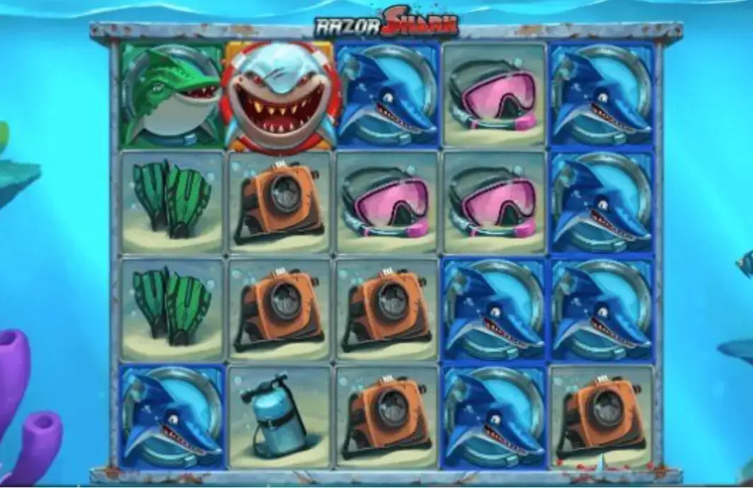Schermata di gioco: slot Razor Shark