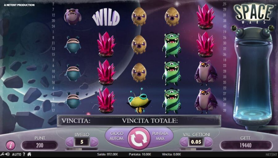 Space Wars slot: gioco principale