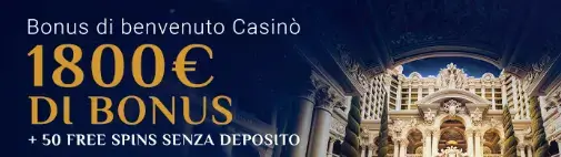 Banner promozionale del bonus di benvenuto di Spin Palace