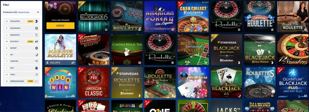 Catalogo Giochi Starvegas