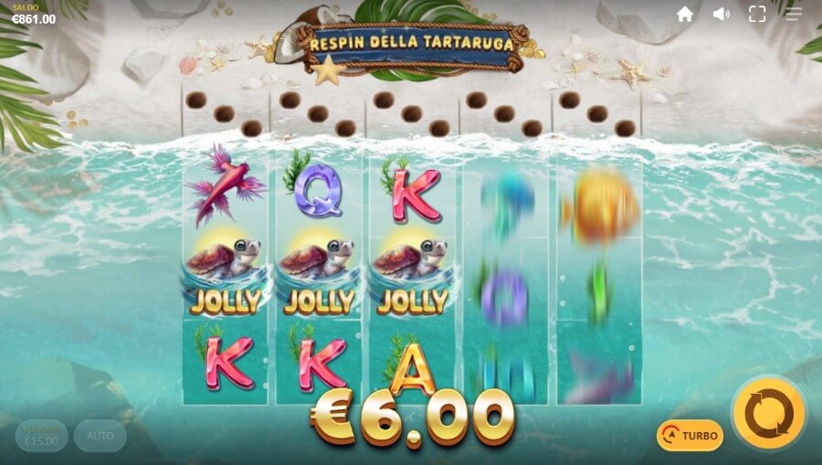 Funzione di base della slot Turtle Paradise
