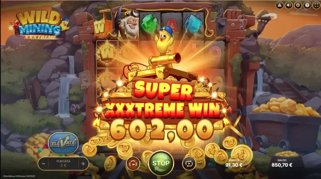 Vincita alla slot digitale Wild Mining XXXtreme