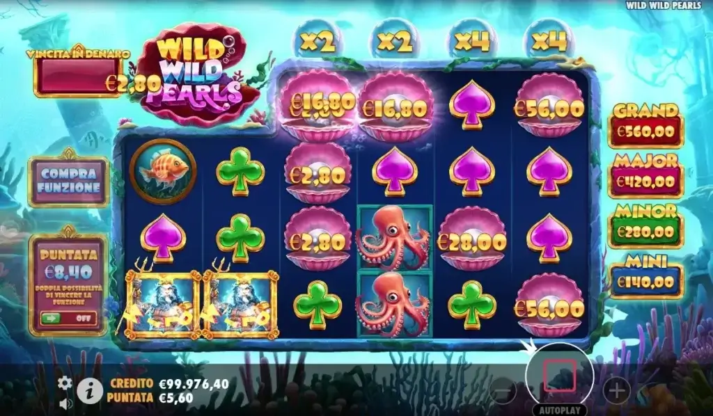 Gioco sui rulli della slot Wild Wild Pearls