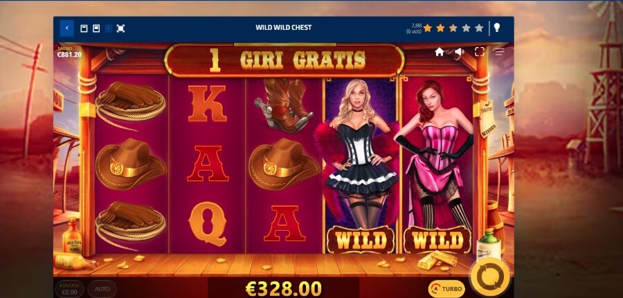 Sessione di gioco della slot Wild Wild Chest