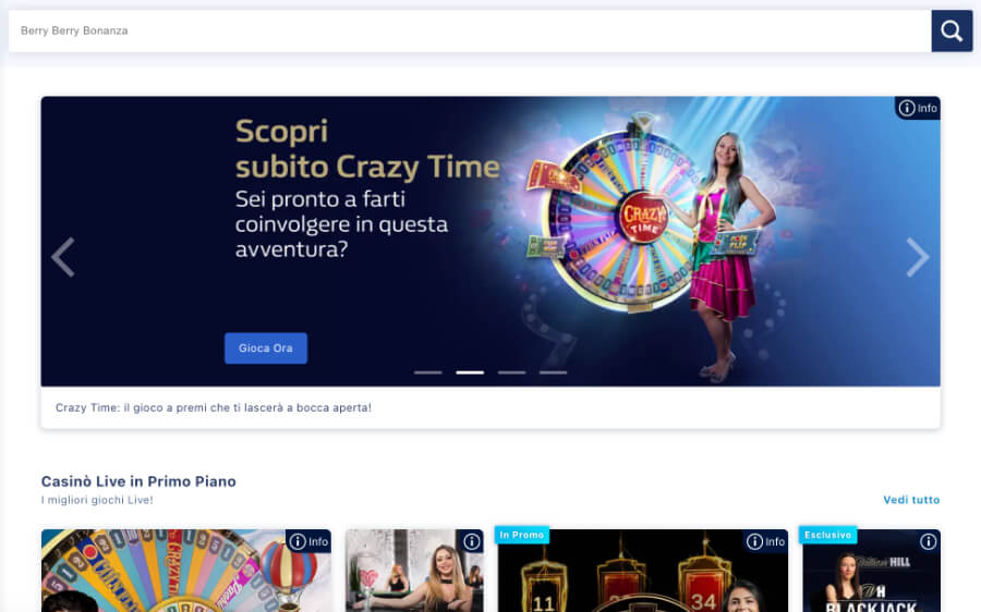 Lobby Casinò Live - William Hill