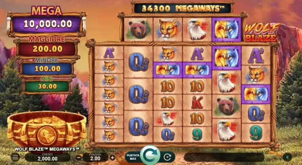 Giocate sui rulli della slot: Wolf Blaze Megaways