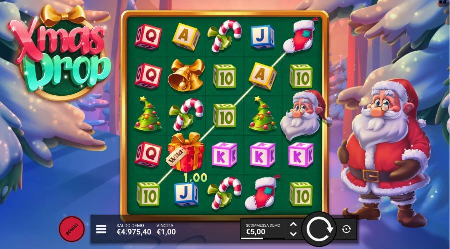 Schermata standard della slot Xmas Drop