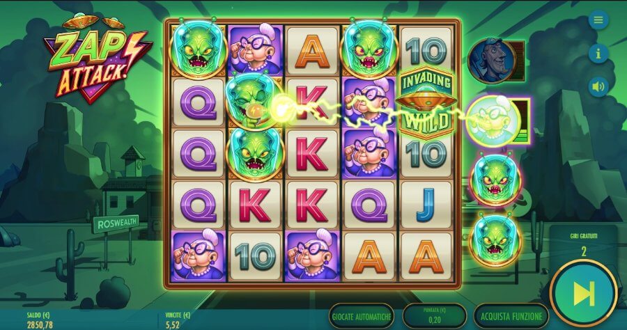 Gameplay slot Zap Attack