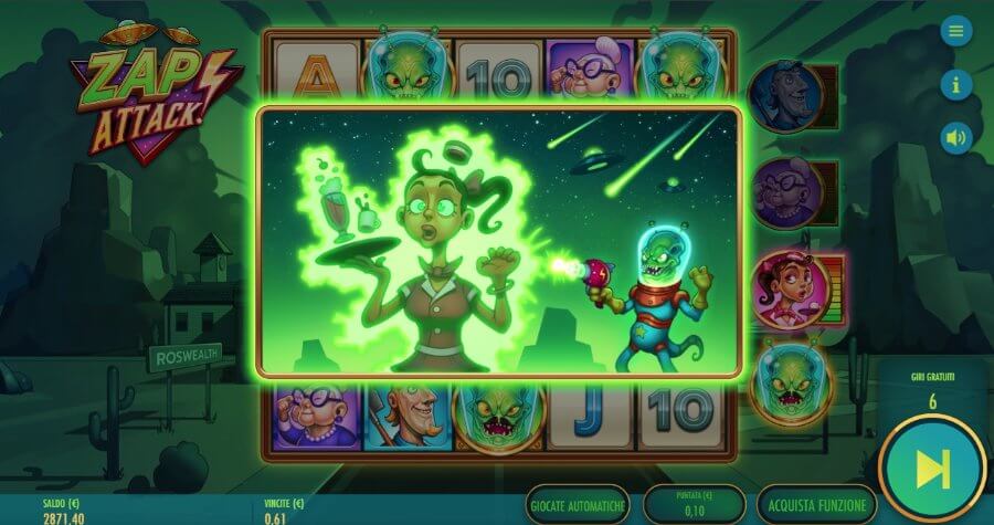 Funzione bonus slot Zap Attack