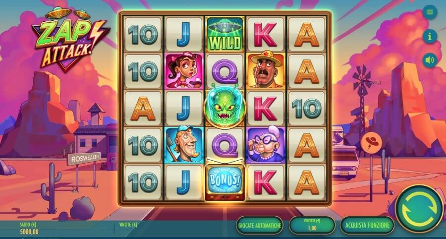Zap Attack slot recensione